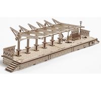 UGEARS puzzle 3D meccanico in legno stazione ferroviaria (196 pezzi)