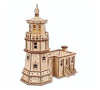 UGEARS Split Rock Lighthouse 3D Puzzle - Kit Miniatura Fai Da Te Modelli in Legno per Adulti con Luce LED Notturna - Puzzle 3D in Legno per Adulti - Regali di Artigianato per Ingegneri - 295 Pezzi
