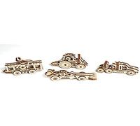 UGEARS vehicle Tribiks 70033 U-Fidgets - Set di puzzle con 4 modelli, puzzle 3D, anti-stress, 4 mini miniature in miniatura, modello echano, colore: Beige