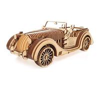 UGEARS VM-01 Roadster Veicolo - Regalo per la festa del papà Arte in legno 3D DYI - Progetti divertenti per adulti e bambini - Modello funzionante meccanico 3D - Materiale compensato