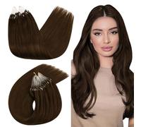Ugeat Extension Capelli Microring 45 cm Castano Extension a Capelli Veri con Microring Castano Cioccolato #4 Remy Umani Donna Lunghezza Media 50 ciocche 50G