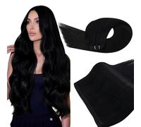 Ugeat Extension Tessitura Capelli Veri Lisci Neri 100grammi 50 cm Extension Capelli Veri Matassa Nero Jet Umani Lisci Remy Invisibile Spessi