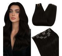 Ugeat Marrone Scuro Estensione Capelli Naturale Clip 50cm Estensione Clip Capelli Naturali Marrone 120 Grammi Estensioni dei Capelli a Clip 8 Pezzi #2