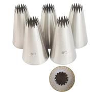 Ugelli Di Glassa 5pcs/set Large Icing Piping Nozzles For Decorating Cake Baking Cookie Cupcake Nozzle Stainless Steel Pastry Tips(5FT-5pcs)