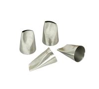 Ugelli Di Glassa Medium Size Rose Petal Piping Nozzle Set Cream Icing Tips For Cake Cupcake Flower Bean Paste Decorating Nozzles 4pc(1set-4pc)