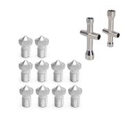 Ugelli in acciaio inossidabile V6 con filettatura M6 in ottone da 10 pezzi for estrusore Hotend for stampante 3D filamento 1,75 mm(STainless Steel 0.6mm)