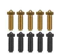 Ugelli in acciaio temprato da 5 pezzi, compatibili con Anycubic Kobra 2, ugello Volcano in ottone for parti di stampanti 3D Neo Pro Plus Max(Brass 5pcs,0.2mm)