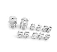 Ugelli spruzzatori for lavatrice, ugello a ventaglio piatto da 65° in acciaio inossidabile, 1/8 1/4 3/8 1/2 BSPT maschio, confezione da 10(No.15: 1/8 (2.4 Mm Aperture),5pcs)