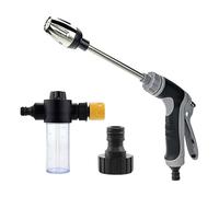 Ugelli Spruzzatori Per Tubo Da Giardino - 367 G | Spruzzatore Per Tubi Metallici Ad Alta Pressione | Ugello A Getto D'acqua Turbo Regolabile | Detergente Per Esterni Resistente | Kit Bacchetta Per Lav