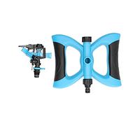 Ugello a bilanciere irrigatore automatico rotante a 360 gradi Distanza di spruzzo regolabile Strumento per irrigazione del prato da giardino Plastica ABS durevole (Blue)