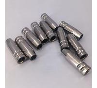 Ugello a gas per apparecchiature di saldatura, design conico, 9,5 x 18 mm, lunghezza 53 mm, confezione da 10 pezzi, materiale in rame per saldatori MIG, per la precisione e la consegna standard del