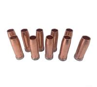 Ugello a gas per torcia di saldatura, design conico, 14 x 24 mm, diametro esterno 76 mm, lunghezza 10 pezzi, struttura in rame