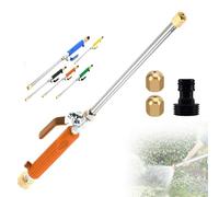 Ugello a Getto per Tubo da Giardino, Bacchetta di Rondella di Potenza da 2 In 1, Idroelesi Ad Alta Pressione per Pistole con Arrossa Ad Alta Pressione con 2 Diversi Ugelli e Connettori Rapidi Orange
