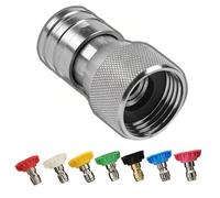 Ugello a pressione per tubo da giardino - 7-In-1 Attrezzo Regolabile per Pulizia Pesante | Idropulitrice Potente - per giardino, cortile, spazi esterni, automobile,