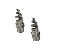 Ugello a spirale per atomizzazione, 2 pezzi in acciaio inox a spirale a cono spray ugello 316L 3/8" filettatura esterna per depolverazione e desolforazione