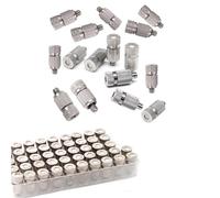 Ugello a spruzzo ad alta pressione, 50 pezzi, ugello atomizzatore in ottone nichelato ad alta pressione, orifizio in ceramica da 0,1-0,8 mm (acciaio inossidabile, 2 sezioni, diametro orifizio 0,15 m