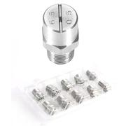 Ugello a spruzzo ad alta pressione, Parti pulite della ventola Accessori in acciaio inossidabile collegati 1/8, 1/4, 3/8, 1/2 BSPT -65 gradi foro N. 08: 1/410 pezzi(No.03: 1/4 ( 1.1 Mm Aperture),5pcs)