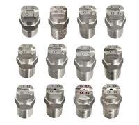 Ugello a ventaglio piatto - 1/8, 1/4, 3/8, 1/2 filettatura esterna Ugello in acciaio inox 304-25°/40°/50°/65°/80°/95°/110° Diametro foro 0,66-3,6 mm - 6 pezzi 3/8 2mm(0.079in) 80°