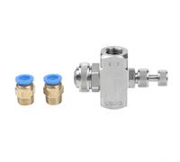 Ugello atomizzatore d'aria per umidificazione, punta nebulizzante alimentata a sifone a bassa pressione con flusso regolabile, ugello spray in acciaio inossidabile 304, filettatura BSPT/4