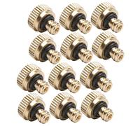 Ugello atomizzatore in ottone e rame, 12 ugelli nebulizzatori in ottone for tubo da giardino Mister Set dorati 1x1x1 cm(1.00X1.00X1.00CM)