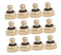 Ugello atomizzatore in ottone e rame, 12 ugelli nebulizzatori in ottone for tubo da giardino Mister Set dorati 1x1x1 cm(1X1CM)