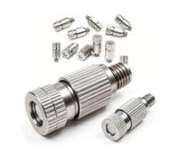 Ugello atomizzatore in ottone e rame, Le teste degli ugelli di nebulizzazione in ottone filtrano 50 pezzi 0,1-0,5 mm orifizio ad alta pressione for il raffreddamento(2 Sections,Orifice Dia 0.1mm)
