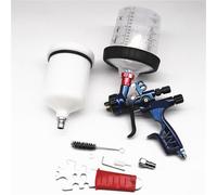 Ugello da 1,3 mm LVLP Spray Air Spray Vernice for auto Vernice spray Air Paint Spray Aerografo for verniciatura Vernice con serbatoio di miscelazione(Silver)