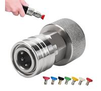 Ugello da Giardino ad Alta Pressione | in Acciaio Regolabile 7-in-1 | Ugello a pressione per manichetta - per Esterni Giardino Prato Cortile Auto Veicoli Finestre