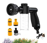 Ugello del tubo da giardino - spruzzatore in schiuma da 25 cm con bottiglia di distribuzione, getto regolabile a 8 vie, manico ergonomico ad alta pressione | Cannone in schiuma di neve durevole per il