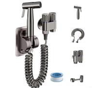 Ugello di lavaggio ad alta pressione per WC Set di spruzzatori per bidet da bagno con tubo flessibile Valvola di controllo a doppio interruttore Pressione dell'acqua regolabile Interfaccia G1/2
