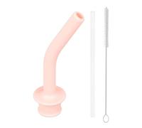 Ugello di paglia in silicone a pressione - Ugello di paglia da bere curvo a ventosa | Set di cannucce portatili con spazzola di pulizia per tazza, tazza, tazza da caffè, vetro