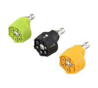 Ugello di pressione in acciaio inossidabile 3PCS Quick Connect | Valutazione 4000 psi, modelli 6 in 1, struttura in acciaio inossidabile, per un inserimento rapido, pulizia del giardino
