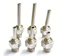 Ugello di raffreddamento ad alta pressione da 10 pezzi Ugello del refrigerante ad alta pressione regolabile per tornio CNC Torre per utensili a spruzzo Raf Straight pipe Aperture6.0mm 3/8"-length50mm