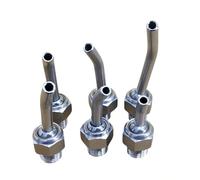 Ugello di raffreddamento in acciaio inossidabile 304 da 10 pezzi, ugello refrigerante universale, adatto a varie macchine utensili, acqua nebulizzata M8*1.25 Tube length 80mm(3.15in)