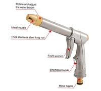 Ugello di servizio con spruzzatore ad alta pressione in ottone per irrigazione del prato, autolavaggio e doccia per animali domestici, con impugnatura comoda e chiusura a chiave,