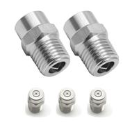 Ugello di spruzzo ad alta pressione, pulitore di superfici a 0/15/25/40 gradi, acciaio inossidabile, 4500 psi, ugello filettato da 1/4'' (diametro del foro di spruzzo a 0° 1,449 mm (0,057 pollici))