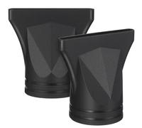 Ugello Diffusore per Asciugacapelli Nero, Nylon, 2 Pezzi | Diametro Esterno Bocca 4-4, 6cm, Flusso Raccolto e Disperso, Resistenza al Calore Elevata