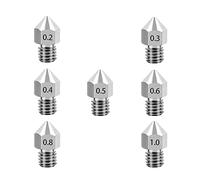 Ugello estrusore per stampante 3D in acciaio inossidabile adatto per una varietà di modelli 7PCS facile da sostituire la parete interna stampa liscia molto buona errore 0,2 mm piccolo