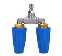 Ugello Idropulitrice Doppio Turbo 1/4" Acciaio Inox 4000 PSI - Potente Pulizia Rotante per Giardino e Auto, Accessori Facili da Montare (Blu)