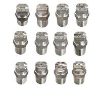 Ugello in acciaio inox ad alta pressione a forma di ventaglio piatto da 6 pezzi, adatto per lavasuperfici, idropulitrici, scope e lavatelai Diametro ugello 0,66-3,6 mm 1/4 1.6mm(0.063in) 25°