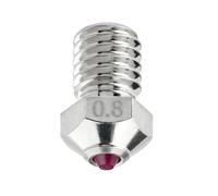 Ugello in rubino da 0,8 mm per Hotend E3D V6, Prusa i3 MK3S / MINI, Anycubic i3 Mega/Kobra/Kobra Neo e altre stampanti 3D, indurito e resistente all'usura, rame nichelato