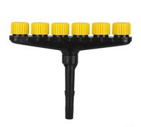 Ugello irrigatore regolabile a più teste per tubi da 1 a 1,5 pollici, per prato, cortile, giardino (34,5 x 27,5 cm)
