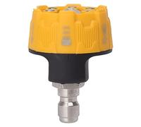 Ugello per idropulitrice a collegamento rapido in acciaio inossidabile 1/4" 6 in 1 Testina di spruzzo regolabile antiruggine per la pulizia di veicoli pesanti e vialetti (Nero) (Nero e giallo)