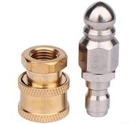 Ugello per la pulizia dei tubi ad alta pressione 1/4" in acciaio inox per | 1 getti avanti e 6 indietro, risolve i blocchi, alta pressione, per una pulizia profonda dei tubi