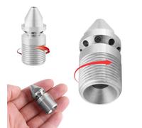 Ugello per spurgo fognature, ugello per pulizia tubi in acciaio inossidabile da 3/8 ", accessori per macchine per la pulizia ad alta pressione, ugello per spurgo per fognature a pressione