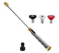 Ugello per tubo ad alta pressione con impostazioni di spruzzo a 3 modalità (jet/ventilatore/flusso), dovere e costruzione, raccordo rapido da 3/4" per giardino, lavaggio auto e bagno per animali