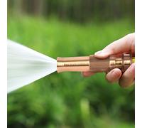 Ugello per tubo da giardino ad alta pressione con 6 modalità di spruzzo, struttura in lega di rame puro, flusso d'acqua regolabile per irrigazione del prato, lavaggio auto e uscita (A)