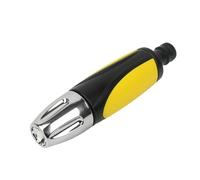 Ugello per tubo da giardino, in metallo, resistente, senza perdite, con modelli regolabili e valvola on-off, per irrigatore, tubo testa testa guarnizione prato, piante