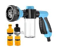 Ugello per tubo da giardino, spruzzatore per schiuma con bottiglia dispenser, modello di spruzzo a 8 vie, pistola a schiuma per neve ad alta pressione, strumento di irrigazione regolabile, spruzzatore