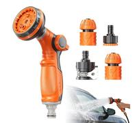 Ugello per tubo da giardino, spruzzo ad alta pressione con flusso uniforme, controllo ergonomico con pollice, dimensioni 11 x 6,5 x 16 cm, a prova di perdite, guarnizione densa, polimero TPE durevole